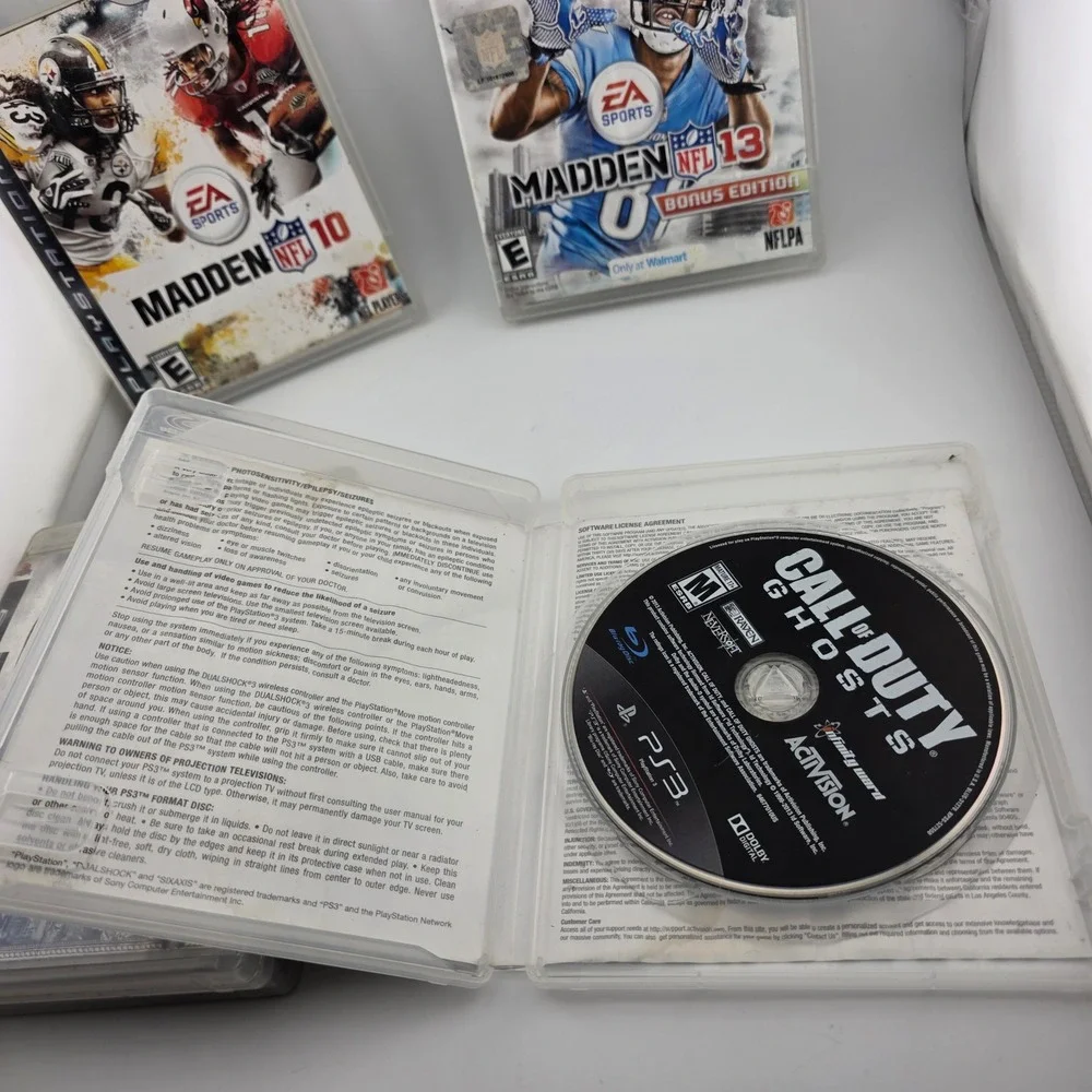 Sony PlayStation 3 Bundle Madden 10 13 COD Ghosts Tony Hawk Army of Two Untested